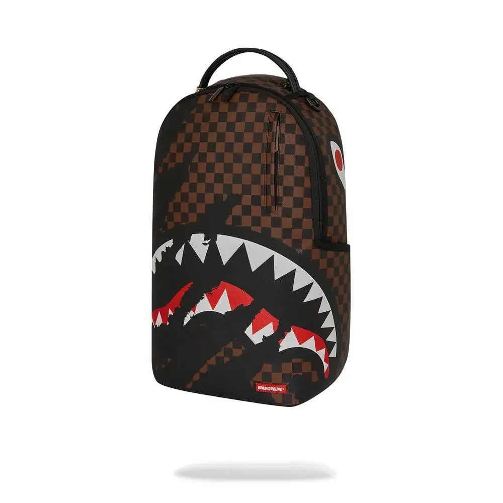 Sprayground Clawed Up Backpack Unisex OS Brown Checkered Shoulder Strap SPR317